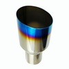  2.5In 4Out Polished Stainless Exhaust Single Layer Slant Tip Blue Burnt New