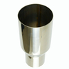 2X 2.5In 3.5Out Polished Stainless Sliver Exhaust Single Layer Straight Tip