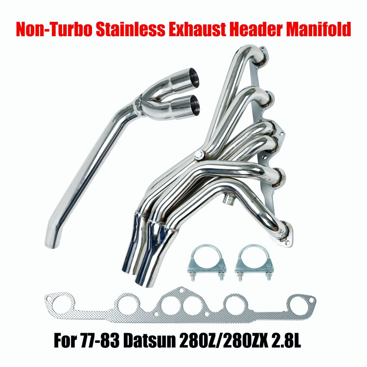 304 stainless steel exhaust turbo header for Datun 280Z 280ZX 77-83 2.8L NA Non Turbo