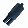 Universal 3" Dual Tip Black Stainless Steel Weld On 2.5'' Inlet Exhaust Tips Stainless Steel Muffler